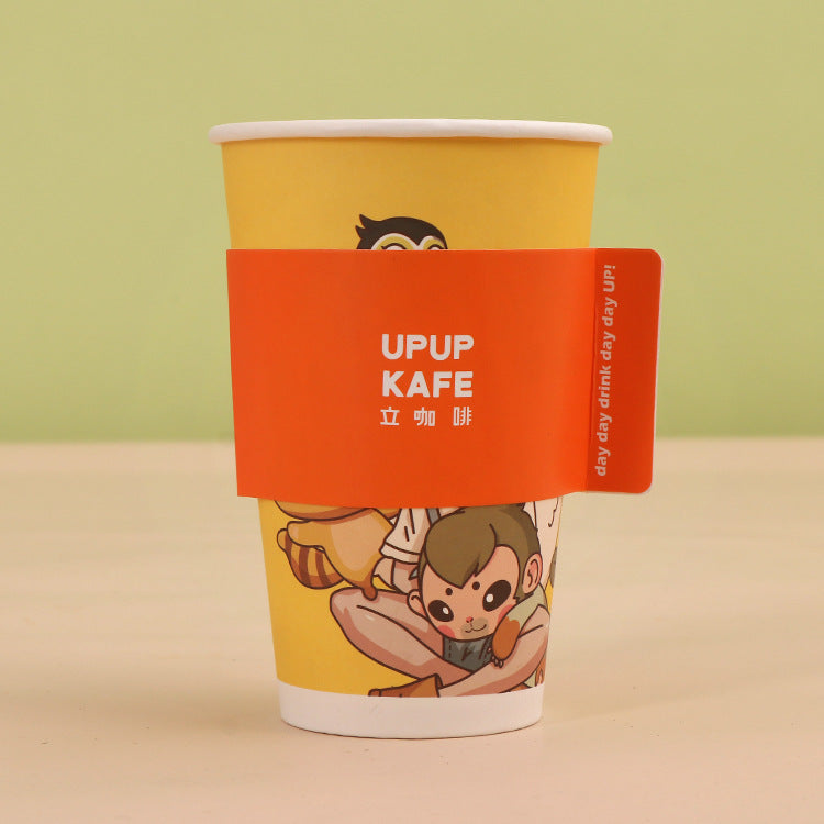 Custom Printed Paper Coffee Cup Sleeves Holder for Protective Hot and Cold Insulation