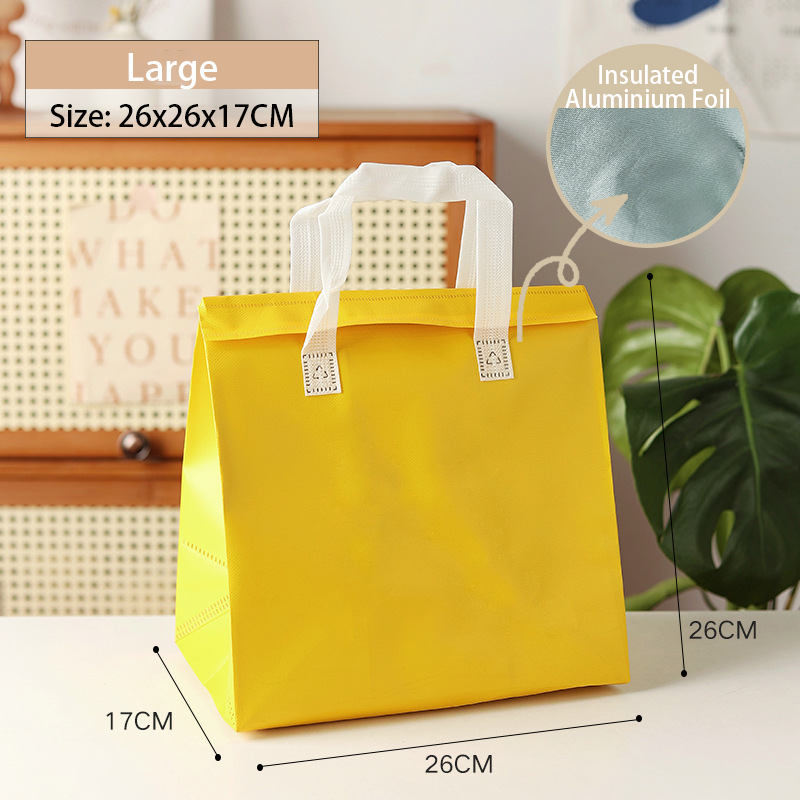 Custom Laminated Aluminum Foil Non-Woven Insulated Take Away Bag with Velcro Closure