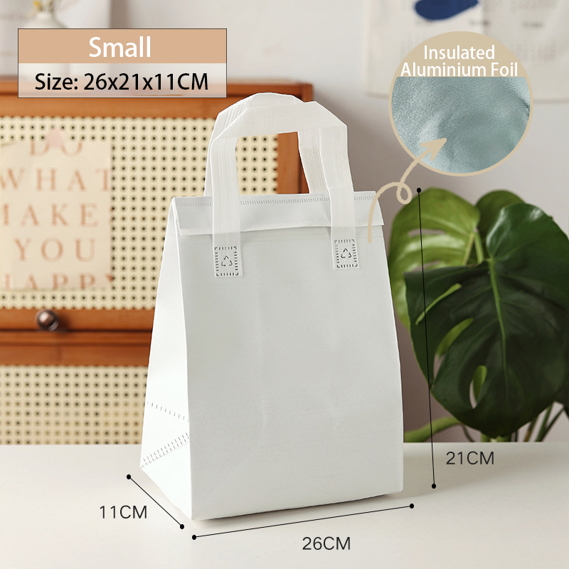 Custom Laminated Aluminum Foil Non-Woven Insulated Take Away Bag with Velcro Closure