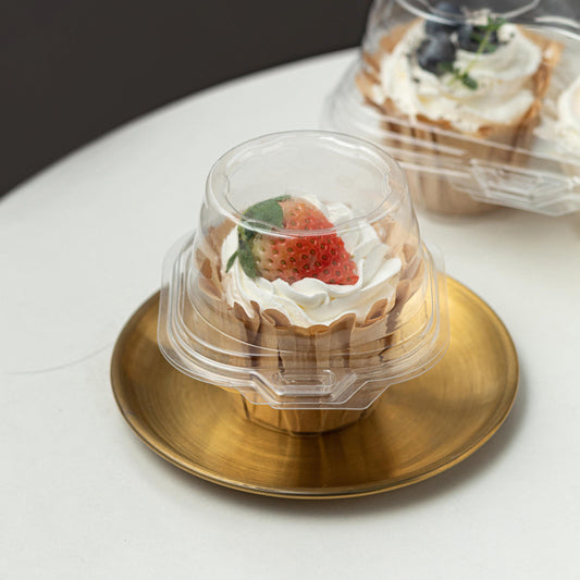 Cupcake Containers Disposable Clear Plastic Cupcake Holders with Airtight Deep Dome Lid