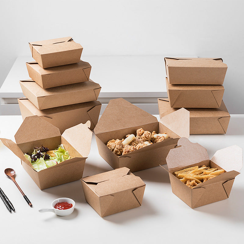 Disposable Kraft Paper Food Container Takeout Box