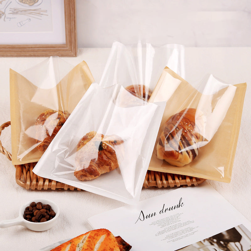 Bakery Bags with Front Window Heat-Sealable Bag for Homemade Bread Cookies and Pastries 100 Packs