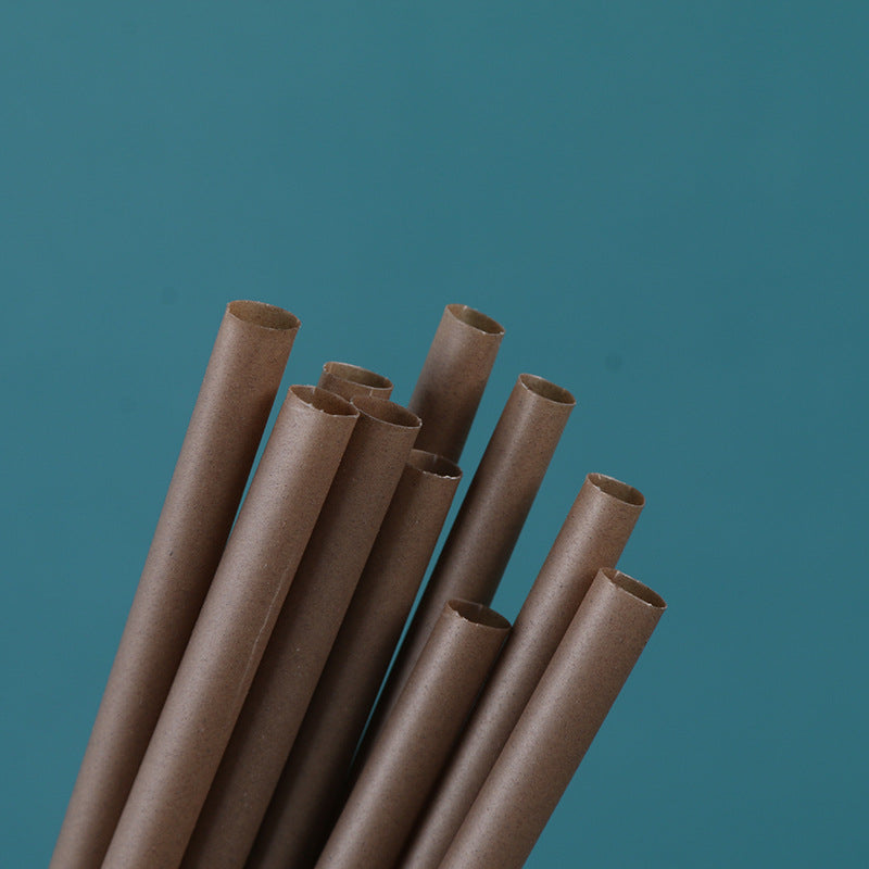 100% Biodegradable Coffee Bean Ground PLA Straws, Corn Plant-Based PLA Straw for Juice Cold Drinks/Coffee 200 Packs