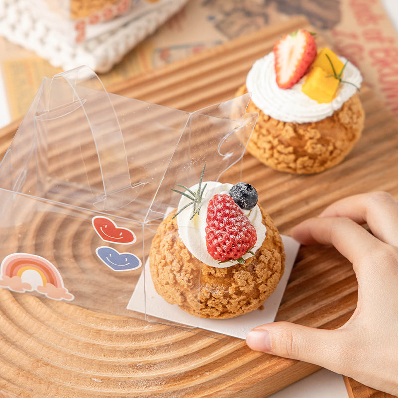 Clear Cake Boxes with Handle PET Plastic Bakery Boxes for Party Pastry Treat Dessert Candy Cookies 10 Packs