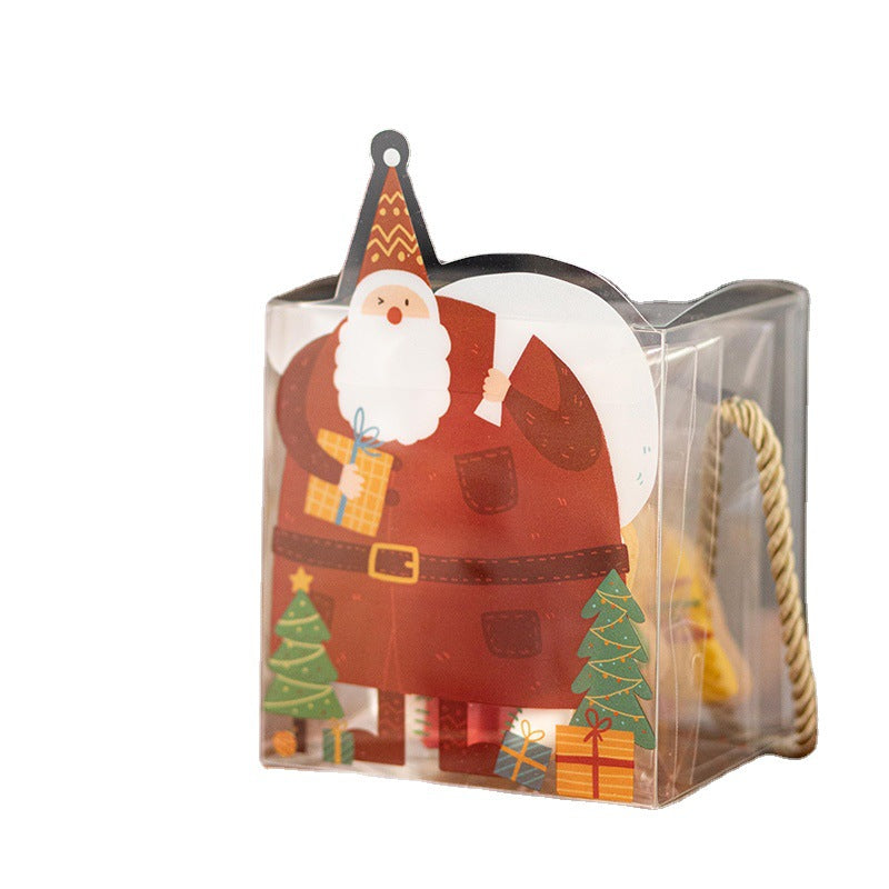 Christmas Mini Gift Box Portable Transparent Plastic Packaging Box 10 packs