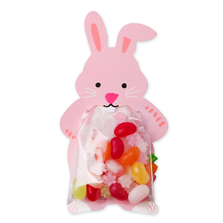 Cartoon Animal Card with OPP Cellophane Packaging Bag for Candy Biscuit 10 Sets