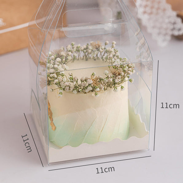 Clear Cake Boxes with Handle PET Plastic Bakery Boxes for Party Pastry Treat Dessert Candy Cookies 10 Packs