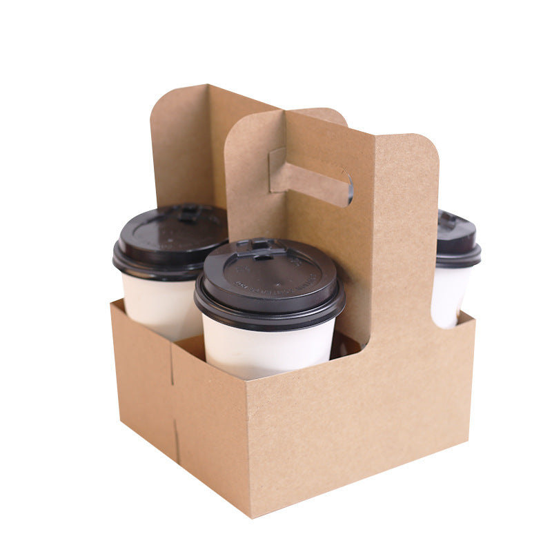 Paper Cardboard Coffee to Go Carrier Holder Disposable Coffee Tray for Hot Drink 100 Packs