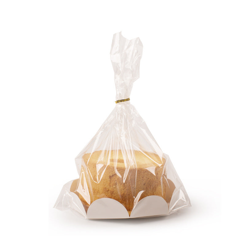 6" Clear OPP Cellophane Bags with White Paper Cardboard and Twist Ties for Packaging Bakery Cookies Cake 20PCS