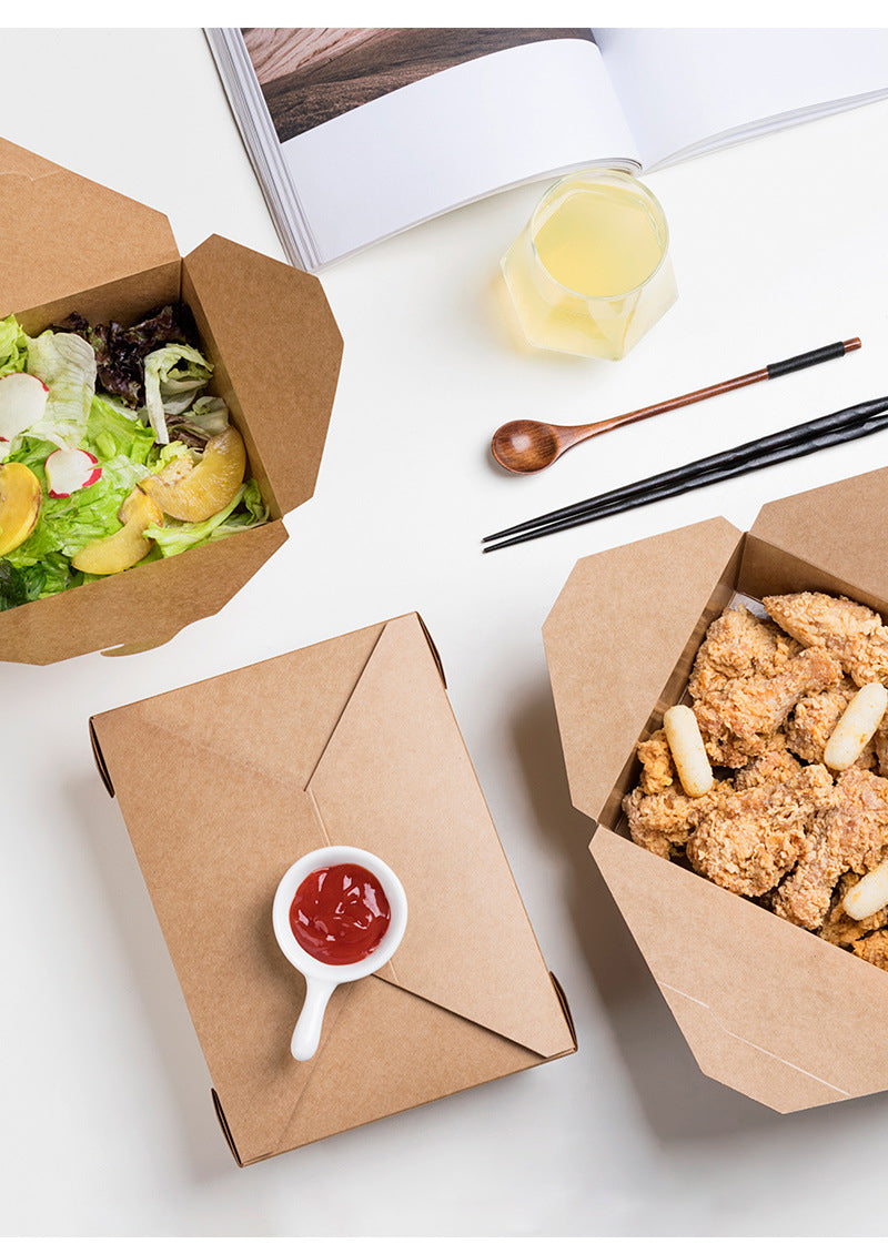 Disposable Kraft Paper Food Container Takeout Box